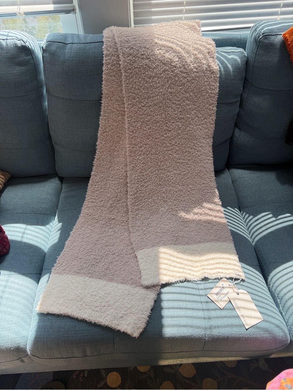 Barefoot Dreams stone/pearl super soft scarf NEW with TAGS